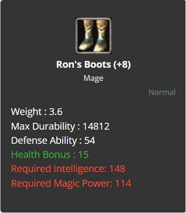 Ron's Boots (HP) +8