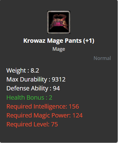 Krowaz Mage Pants +1