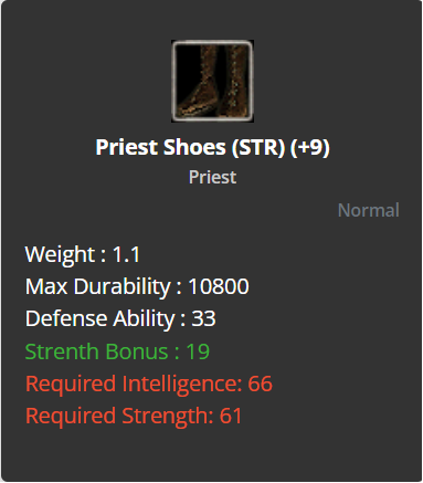 Priest Shoes +9 (STR)