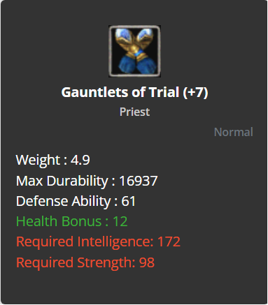 Gauntlets Of Trial +7 (HP)