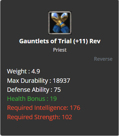 Gauntlets Of Trial (HP) +11 (Reverse)
