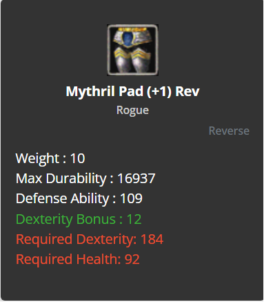 Mythril Pad +1 (Reverse)