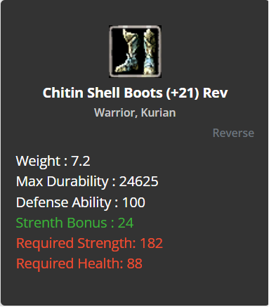 Chitin Shell Boots +21 (Reverse)