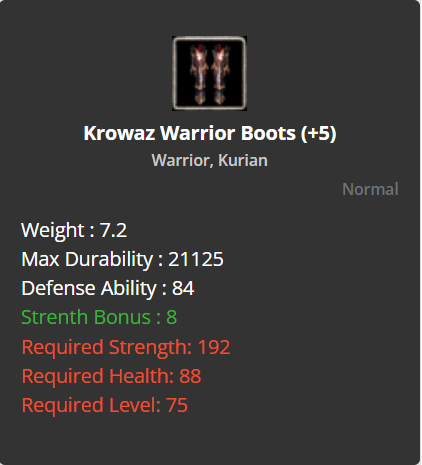 Krowaz Warrior Boots +5