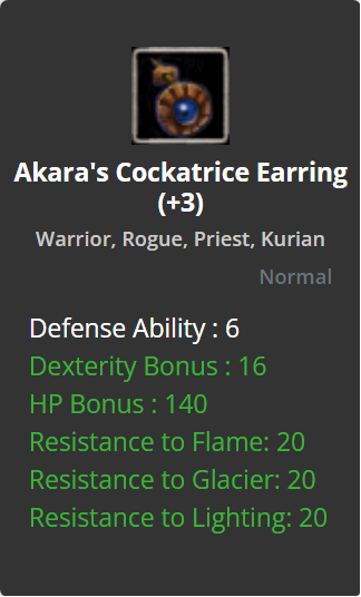 Akara's Cockatrice's Earrings +3