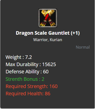 Dragon Scale Gauntlets +1